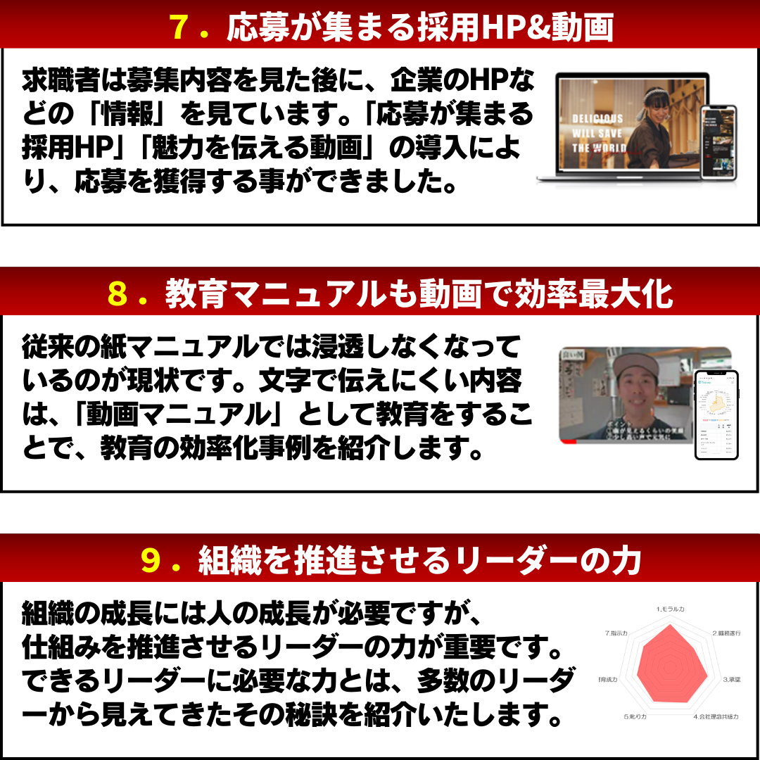 【飲食店】人が辞めない・育つ・採用できる飲食店の作り方　徹底解説セミナー