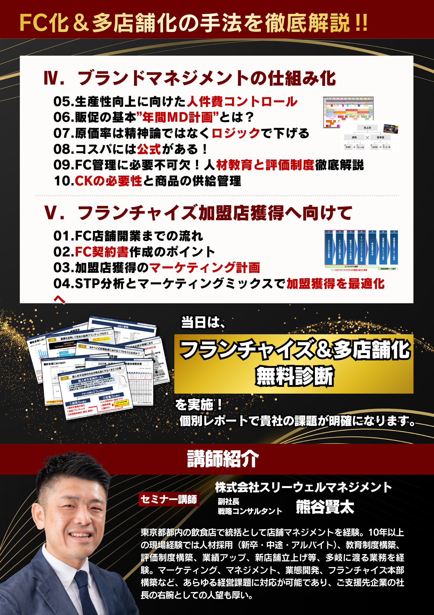 ゼロから分かる！飲食店の フランチャイズ本部構築 ＆多店舗展開セミナー